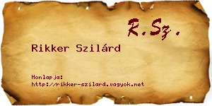 Rikker Szilárd névjegykártya